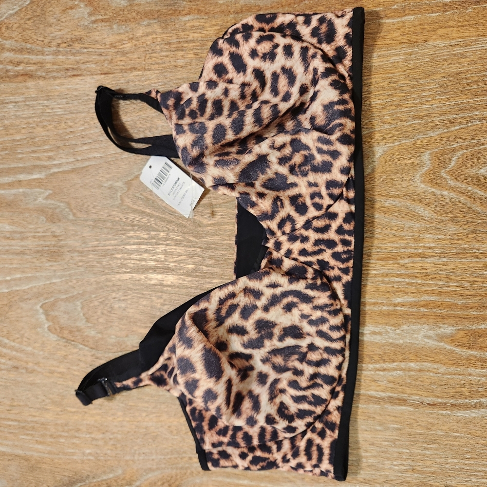 SOMA Embraceable Reversible Bralette Divine Leopard Print Size Large - Picture 3 of 6